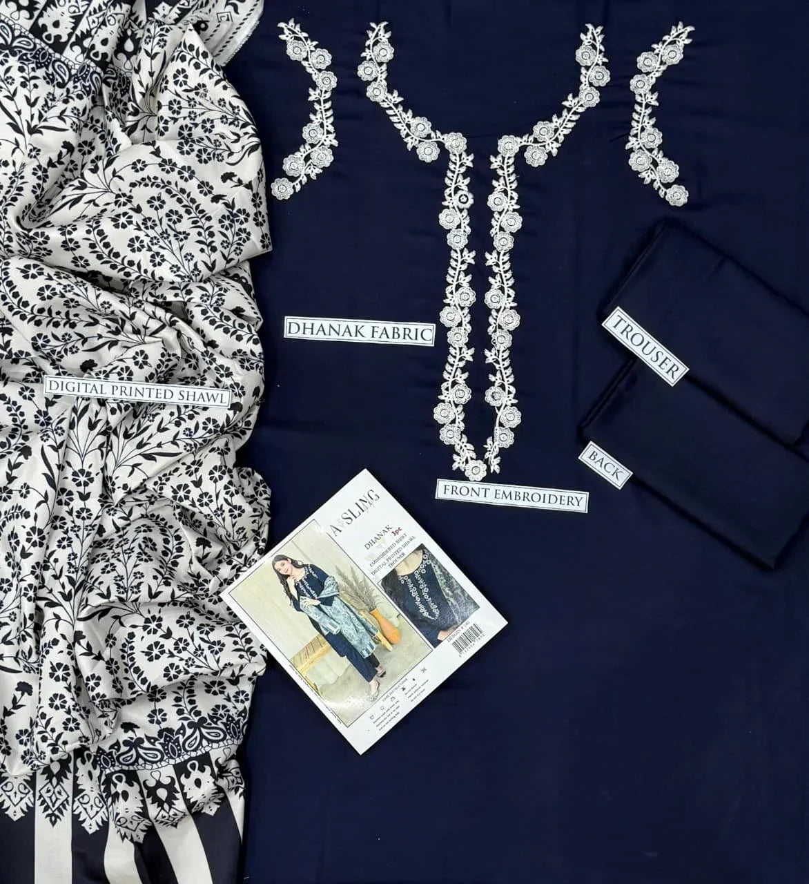 ASLING DHANAK 3PC EMBROIDERY