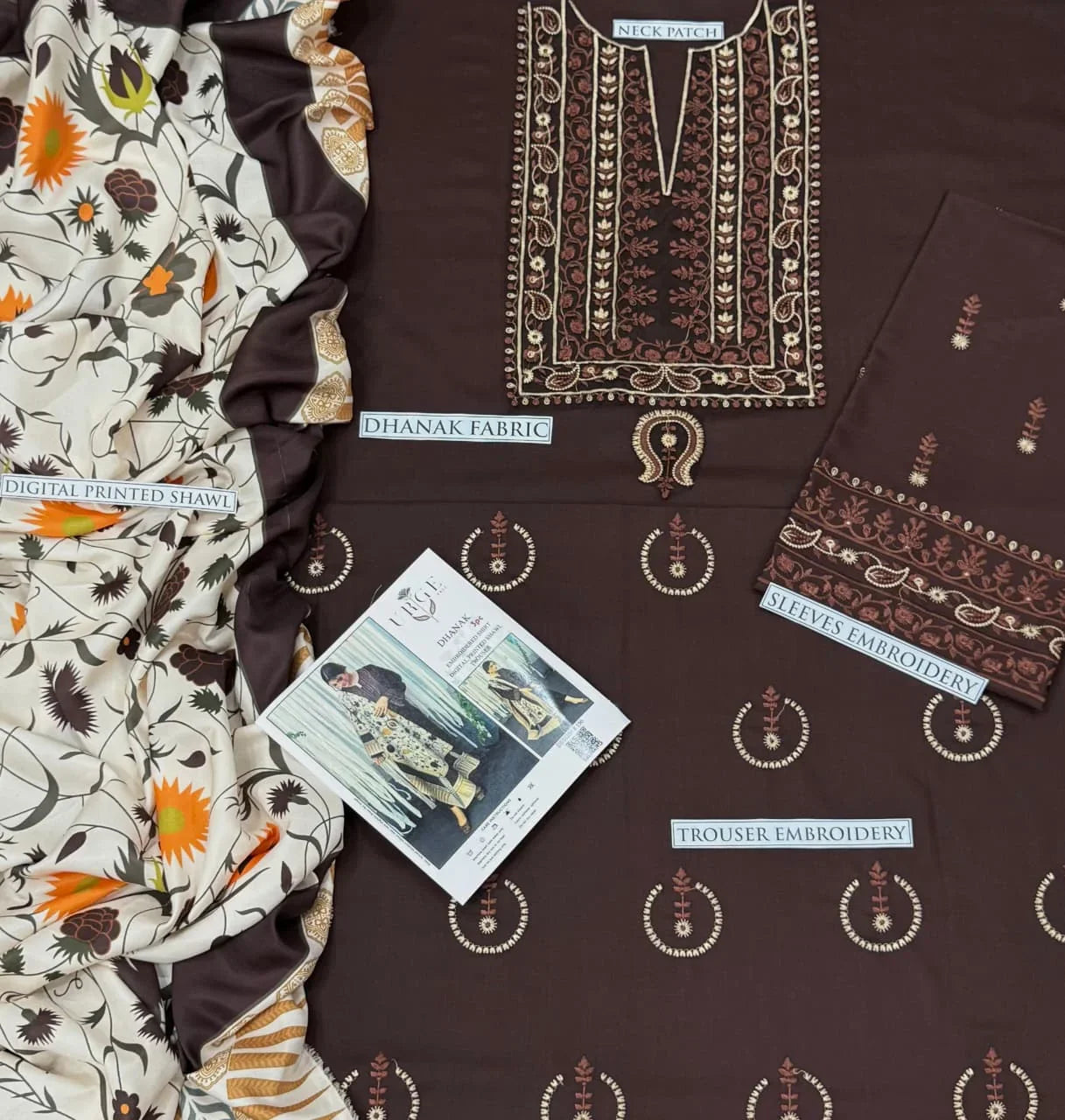 URGE DHANAK 3PC | EMBROIDERY | D#1117